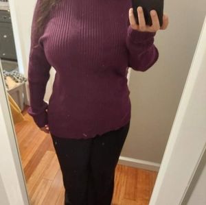 Purple turtle neck long sleeve shirt